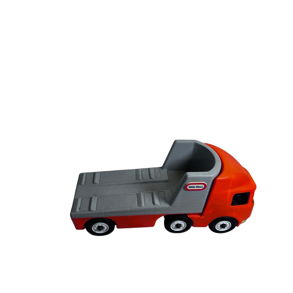 Little Tikes Flatbed Car Hauler Truck 22 Inch Orange Gray Vintage Kids Toy